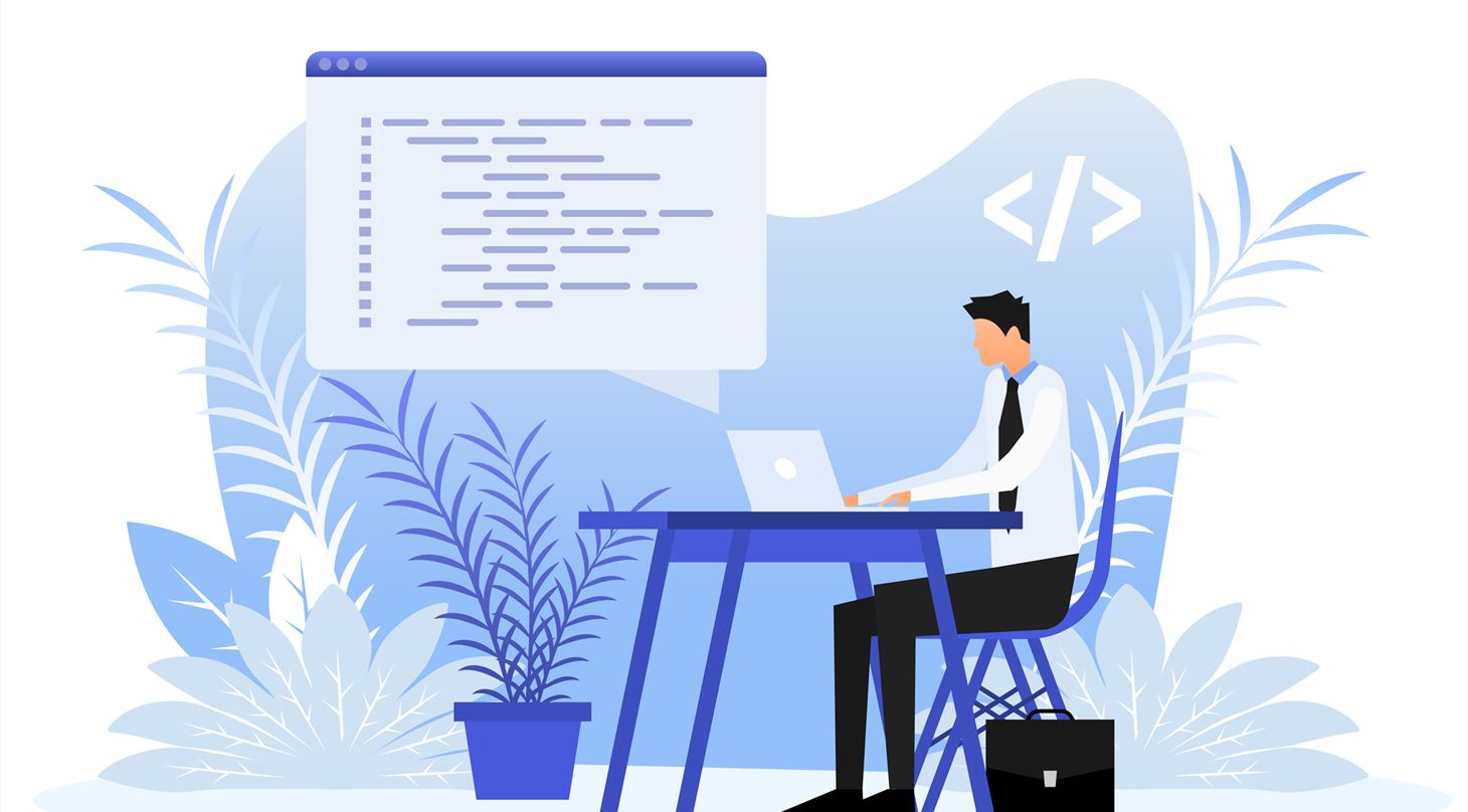 Billede af person, der programmerer